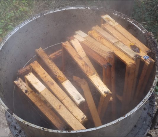 Απολύμανση εύφλεκτου μελισσοκομικού εξοπλισμού (π.χ. ξύλινες κυψέλες ή κυψελίδια, πλαίσια, αποστείρωση κεριών κ.λπ.)