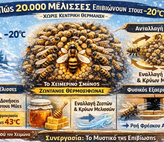 Πώς 20.000 Μέλισσες επιβιώνουν στους -20°C χωρίς κεντρική θέρμανση